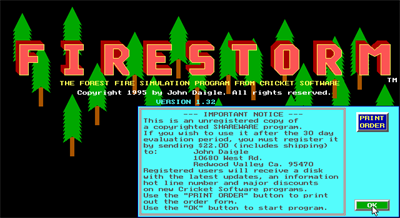 Firestorm: The Forest Fire Simulation Program - Screenshot - Game Title Image