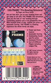 10th Frame: Pro Bowling Simulator - Box - Back Image