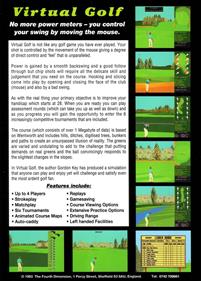 Virtual Golf - Box - Back Image