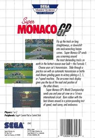 Super Monaco GP - Box - Back Image