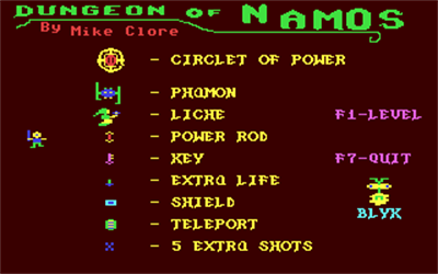 Dungeon of Namos - Screenshot - Game Title Image