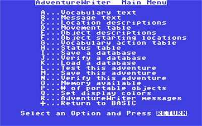 The Quill: Adventure Writing System - Screenshot - Game Select