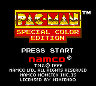 Pac-Man: Special Color Edition - Screenshot - Game Title Image