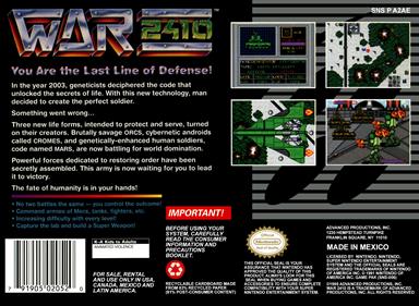 War 2410 - Box - Back Image