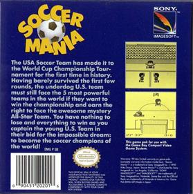 Soccer Mania - Box - Back Image
