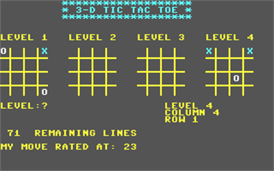 3-D Tic Tac Toe (ShareData Original Version) - Screenshot - Gameplay Image