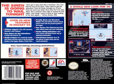 NHL '94 - Box - Back Image