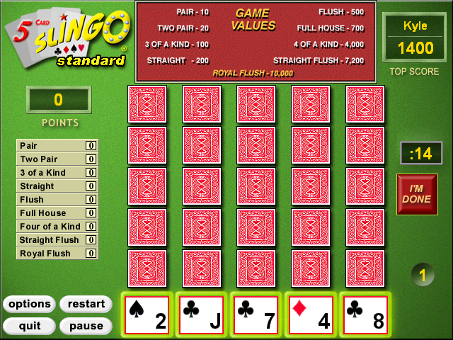 5 Card Slingo