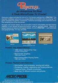 Sid Meier's Pirates! - Box - Back Image