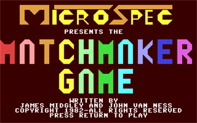 Matchmaker Game - Screenshot - Game Title Image