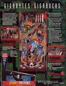 Johnny Mnemonic - Advertisement Flyer - Back Image