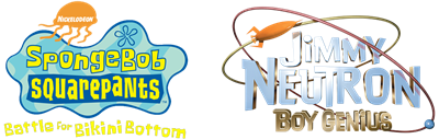 2 Games in 1: SpongeBob SquarePants: Battle for Bikini Bottom + Jimmy Neutron Boy Genius - Clear Logo Image
