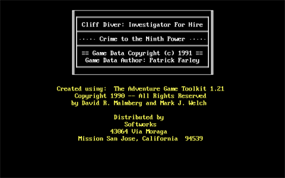 Cliff Diver: Investigator For Hire - Screenshot - Game Title Image
