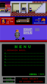 Bonanza Bros. (Mega-Tech) - Screenshot - Game Over Image