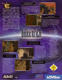 Dark Reign: The Future of War - Box - Back Image
