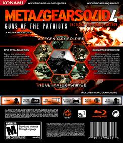 Metal Gear Solid 4: Guns of the Patriots - Fanart - Box - Back Image