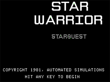 Star Warrior - Screenshot - Game Title Image