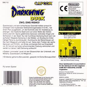 Disney's Darkwing Duck - Box - Back Image