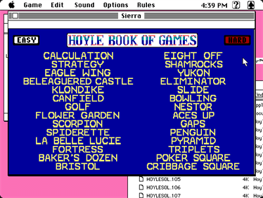 Hoyle: Official Book of Games: Volume 2: Solitaire - Screenshot - Game Select Image