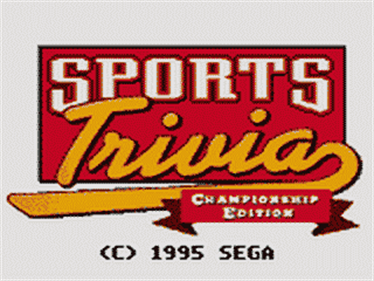 Sports Trivia: Championship Edition - Screenshot - Game Title Image