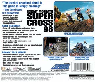 Jeremy McGrath Supercross 98 - Box - Back Image