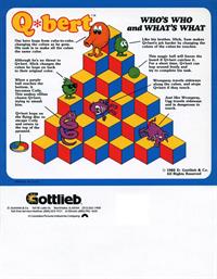 Q*bert - Advertisement Flyer - Back