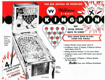 King Pin (Williams) - Advertisement Flyer - Front Image