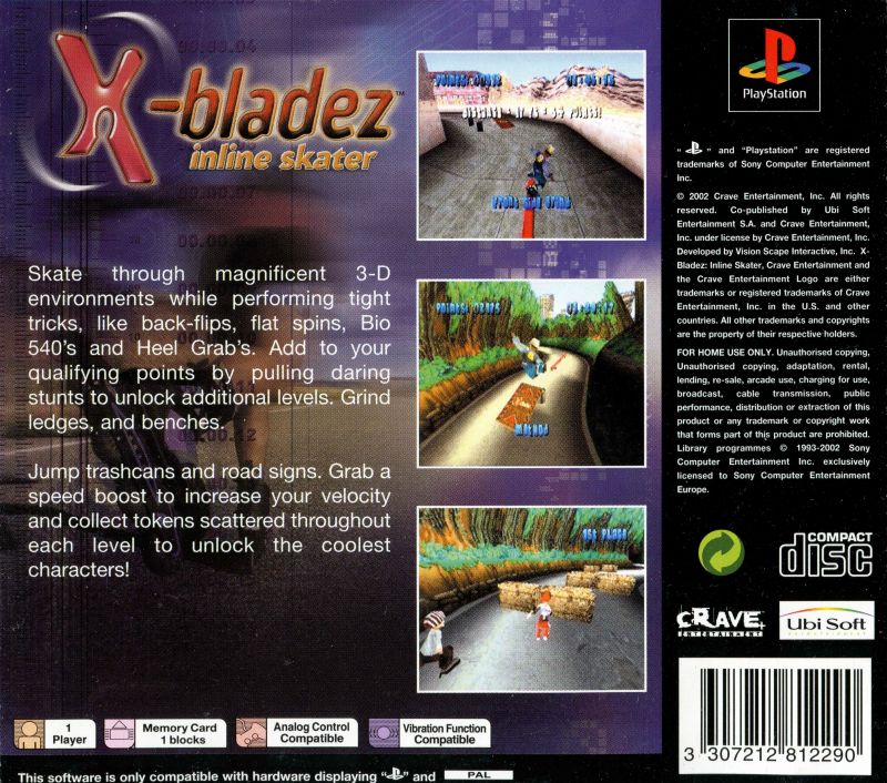 X-Bladez: Inline Skater  (PS1) Gameplay 
