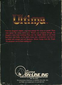 Ultima: Escape From Mt. Drash - Box - Back Image