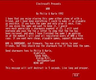 War (Electrosoft) - Screenshot - Game Title Image