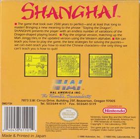 Shanghai - Box - Back Image