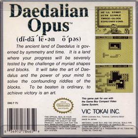 Daedalian Opus - Box - Back Image