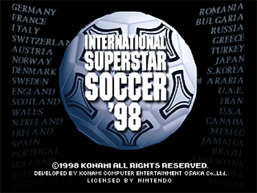 International Superstar Soccer '98 - Screenshot - Game Title Image
