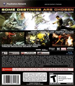 X-Men: Destiny - Box - Back Image