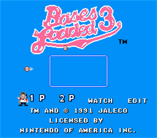 Bases Loaded 3 - Screenshot - Game Title Image