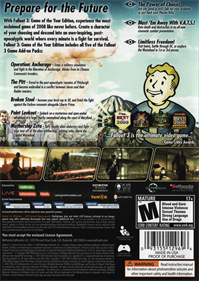 Fallout 3: Game of the Year Edition - Box - Back Image