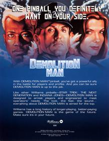 Demolition Man - Advertisement Flyer - Back Image