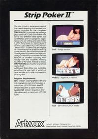 Strip Poker II: A Sizzling Game of Chance - Box - Back Image