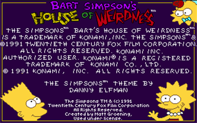 The Simpsons: Bart's House of Weirdness - Screenshot - Game Title Image