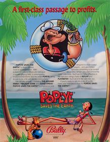 Popeye Saves the Earth - Advertisement Flyer - Back Image
