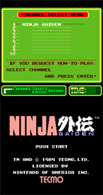 Ninja Gaiden (PlayChoice-10) - Screenshot - Game Title Image