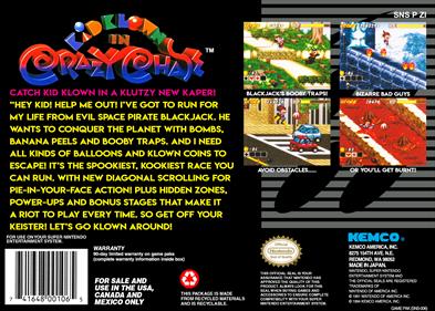 Kid Klown in Crazy Chase - Box - Back Image