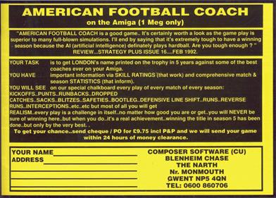 American Football Coach - Advertisement Flyer - Front Image