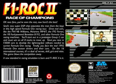 F1-ROC II: Race of Champions - Box - Back Image