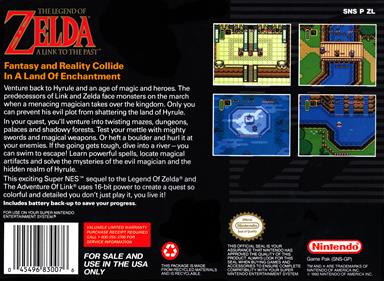 The Legend of Zelda: A Link to the Past - Box - Back