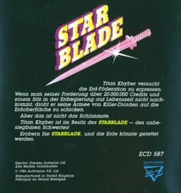 Starblade - Box - Back Image