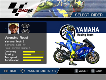MotoGP 3: Ultimate Racing Technology - Screenshot - Game Select Image