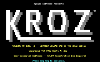 Caverns of Kroz II - Screenshot - Game Title Image