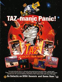 Taz in Escape from Mars - Advertisement Flyer - Front Image