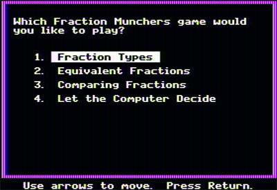 Fraction Munchers - Screenshot - Game Select Image